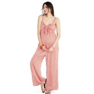 Hatch Maternity Scarlet Jumpsuit Red Floral